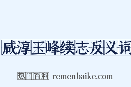 咸淳玉峰续志反义词是什么意思的图片
